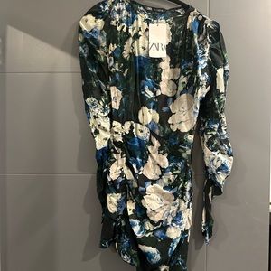 Zara Ruched Floral Dress